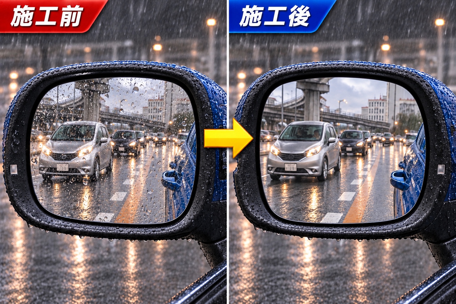 雪の日の施工前後比較